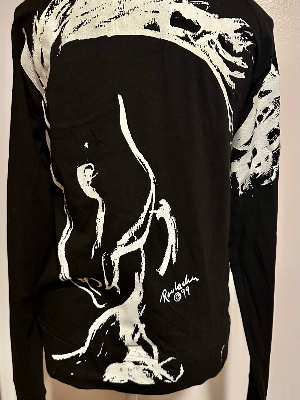 NWT Animals to Wear Black Zip-Up Jacket with White Horse Graphic